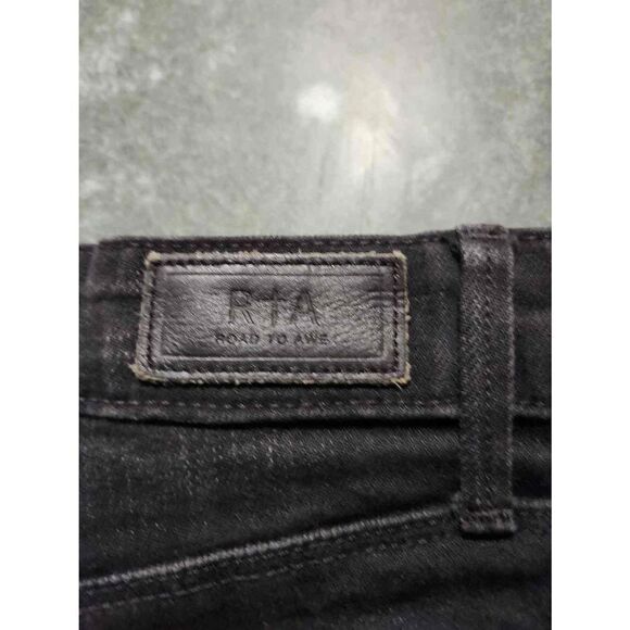 RtA Road to Awe black Distressed raw hem jeans sz 26 - Picture 3 of 7